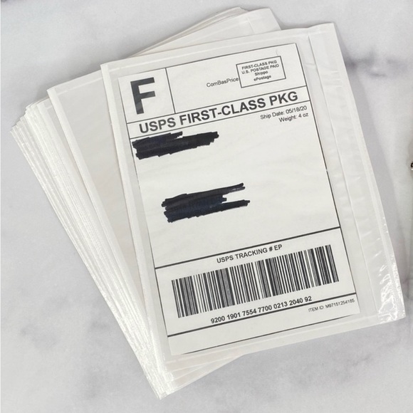 50 Invoice Labels, Address Pocket Sleeves, Protect From Rain, Saves on Tape - Picture 3 of 5